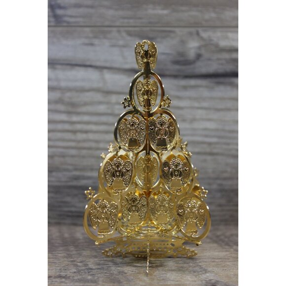 Danbury Mint gold plated brass filigree holiday keepsake ornament set of 3‎ - Picture 2 of 16